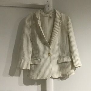 Chico's Beige Striped Blazer